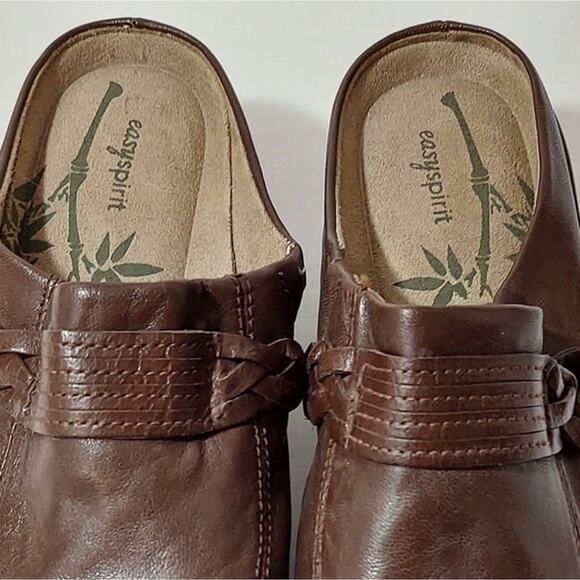 Easy Spirit ESCalvert Women's 7W Brown Leather Slip On Clog / Mule - Picture 6 of 9